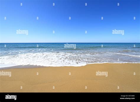 Golden Sandy Beach And Mediterranean Sea Stock Photo Alamy