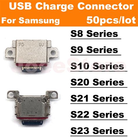 50pcs Usb Charging Port Jack Dock Connector For Samsung S23 S22 S10 S20 S21 Ultra S8 S9 Plus