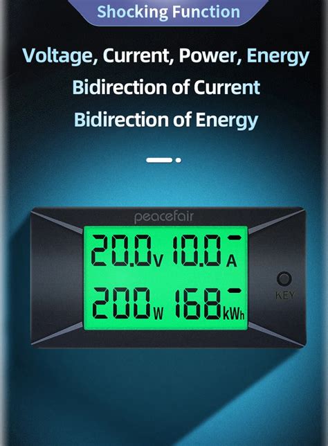 Peacefair Pzem V A Shunt Car Volt Ampere Meter Wattmeter Kwh