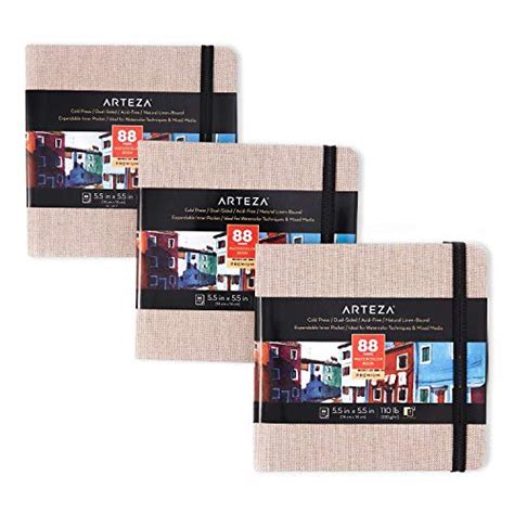 Arteza Watercolor Sketchbooks X Inch Pack Sheets Beige