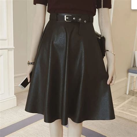 Genuine Sheepskin Leather Skirts Women 2021 Elegant Female High Waist