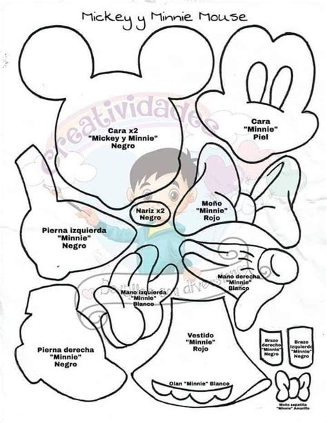 Pin De Betzy Em Figuras De Fomy Y Patrones Silhueta Do Mickey