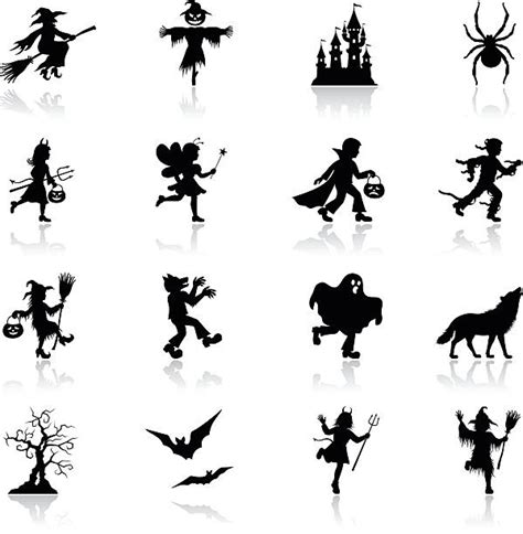 Best Trick Or Treat Silhouette Illustrations, Royalty-Free Vector ...