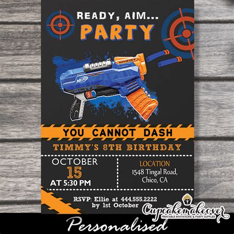 Free Printable Nerf Gun Party Invitations Download Free Printable Nerf Gun Party Invitations