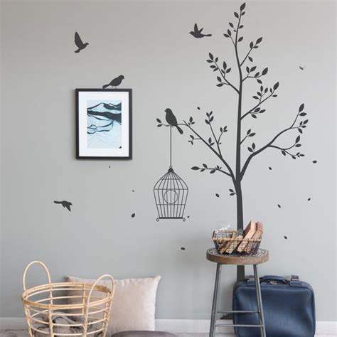 Contemporary Bird Tree Wall Sticker Wallboss Wall Stickers Wall Art