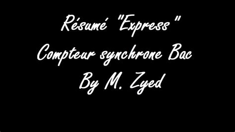 Résumé express Compteur synchrone YouTube