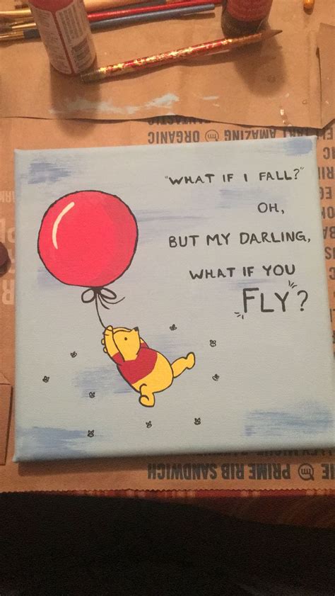 Winnie The Pooh Acrylic In 2024 Disney Canvas Art Disney Quote