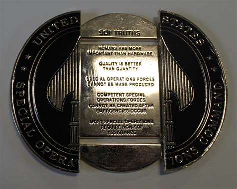 United States Special Operations Command Slide Military Challenge Coin