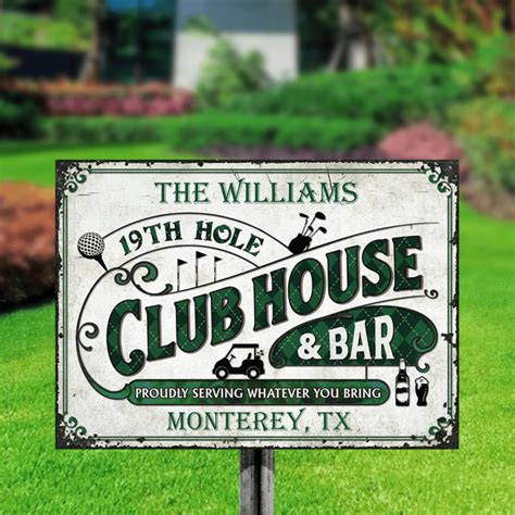 Personalized 19th Hole Golf Sign Golf Club Club House And Bar Custom V Dilypod