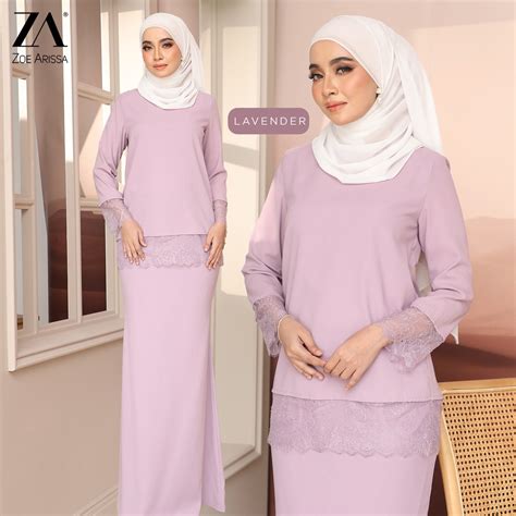 Zoe Arissa Baju Kurung Moden Lace Kurung Raya Haji Ironless Murah