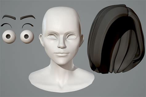 Male And Female Cartoon Characters Base Mesh D Model Cgtrader