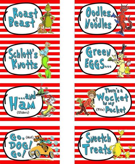 Free Printable Dr Seuss Food Labels Printable Word Searches