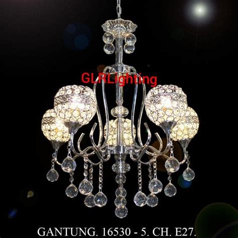 Jual Lampu Gantung Minimalis Kristal Ruang Tamu Tipe 16530 5 CH