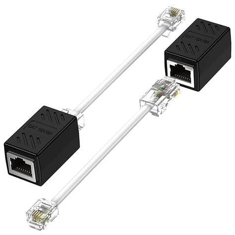 Gmslsoxm Ethernet To Phone Line Adapter Phone Line To Ethernet Adapter 2 Pack Rj45 8p8c