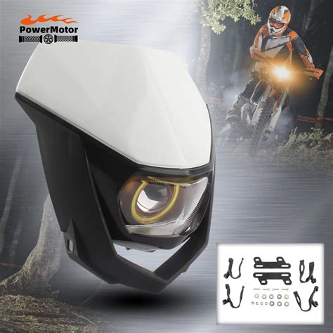 Motocicleta Led Far Is Para Honda Kawasaki Cruz Farol Placa Dirt Bike