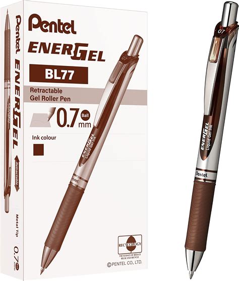 Pentel Lot de 12 BL77 EnerGel Roller gel rétractable séchage rapide