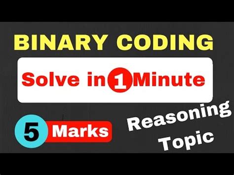 Binary Coding Marks In Minute Only Ibps Clerk Rrb Rbi Sbi