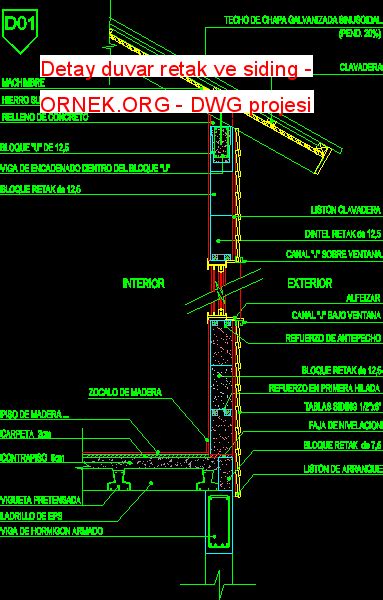 Detay Duvar Retak Ve Siding Dwg Projesi Autocad Projeler