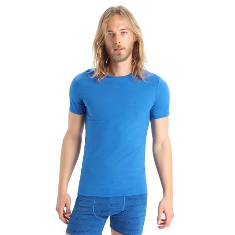 Icebreaker Anatomica Crewe Short Sleeve Base Layer Blue Trekkinn