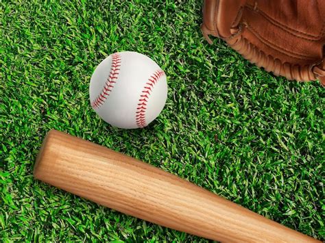 Premium Photo Baseball Glove Ball And Bat On Field