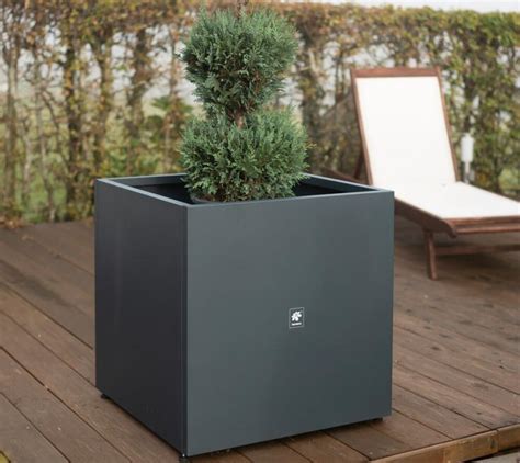 Herstera Garden Stahl Pflanzk Bel Cube Anthrazit X X Cm