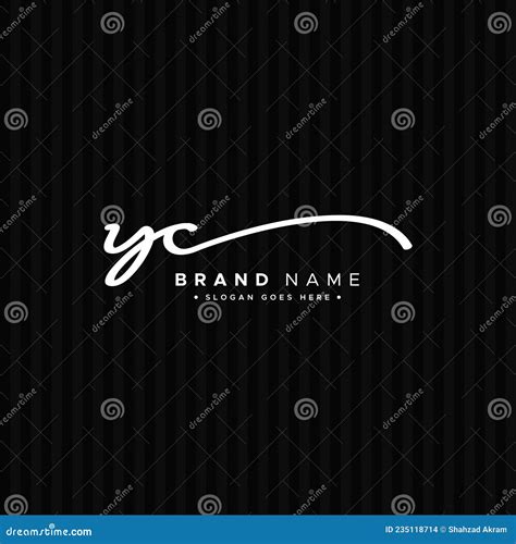 Letra Inicial Logotipo De Yc Logotipo Estilo De Firma Manuscrita