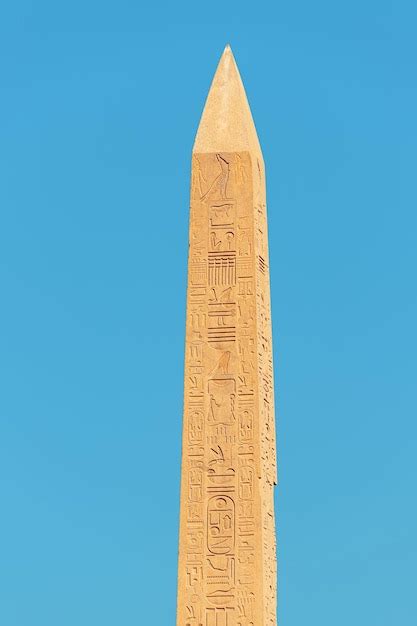 Premium Photo | An obelisk with Egyptian carved hieroglyphs in Luxor ...