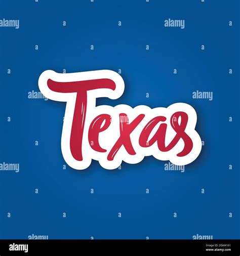 Texas Hand Drawn Lettering Phrase Sticker With Lettering In Paper