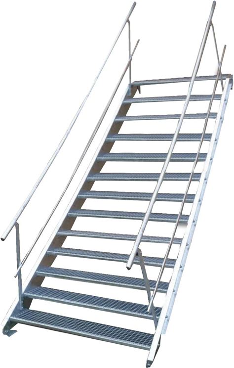 Stahltreppe Industrietreppe Aussentreppe Treppe 13 Stufen Breite 70cm