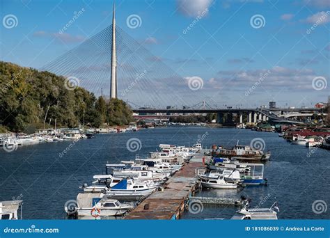 Ada Ciganlija With Ada Bridge In Belgrade Serbia Stock Image Image