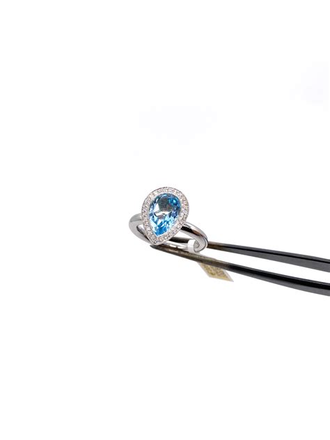 Blau Topas Ring Wg Mit Brillanten Ringe Schmuck Leihhaus