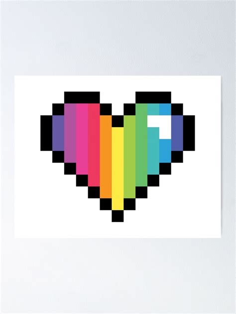 "8-Bit Vertical Striped Rainbow Heart" Poster for Sale by runningfoxes | Redbubble