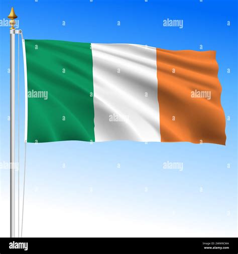 Ireland Eire Official National Waving Flag European Union Vector