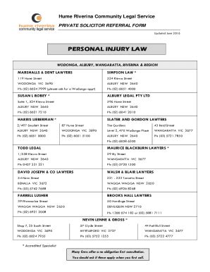 Fillable Online Private Solicitor Referral Form Fax Email Print Pdffiller