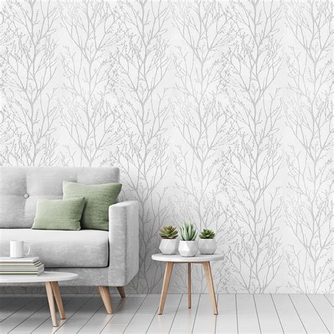 Nuwallpaper Gray Woods Peel And Stick Wallpaper Grey Amazon Co Uk