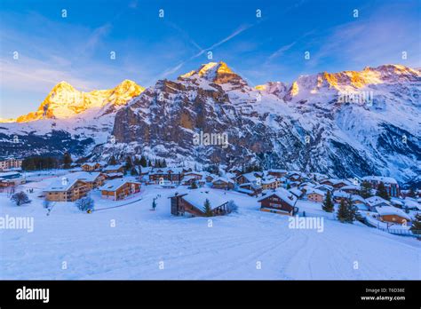 MÃ¼rren Berner Oberland canton of Bern Switzerland The village with