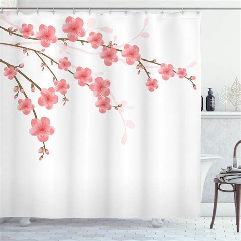 Inpercust Blossoming Beauty Artistic Cherry Blossom Shower Curtain For