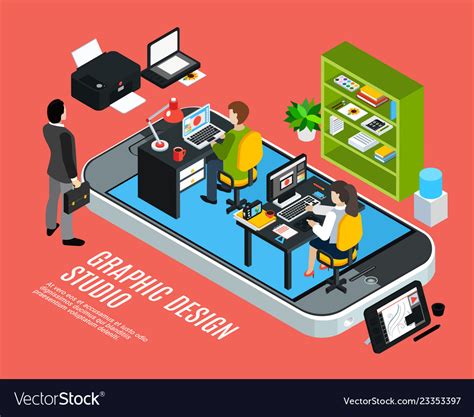 Graphic Design Studio Concept Royalty Free Vector Image