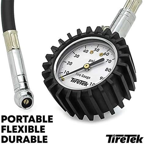 TireTek Motorcycle Tire Pressure Gauge 0 100 PSI Tire Gauge With