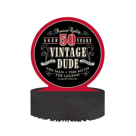 Creative Converting Vintage Dude 50th Birthday Centerpiece 3 Ct