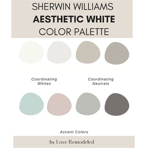 Sherwin Williams Aesthetic White Color Palette Aesthetic Etsy