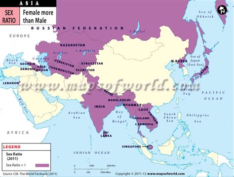 Map Of Asian Countries By Sex Ratio