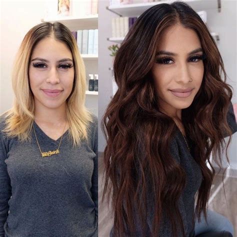 Transformation Grown Out Blonde To Spiced Brunette Grown Out Blonde