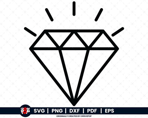 Diamond Svg File Diamond Clipart Diamond Dxf Diamond Silhouette