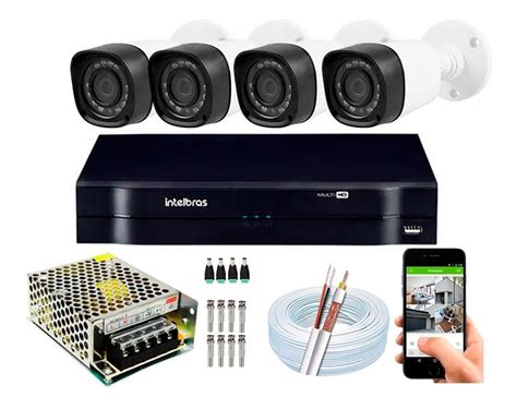 Kit Cameras Seguran A P Full Hd Dvr Intelbras Canais