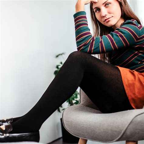 Donna Ethically Made Viscose And Merino Wool Tights Black Etsy