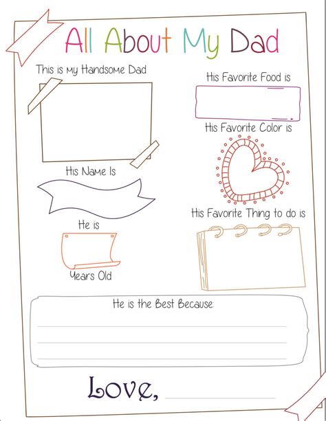 All About Dad Free Printable