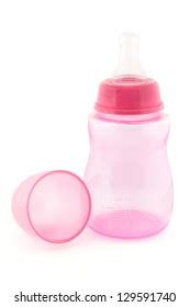 Empty Pink Feeding Bottle Infant Formula Stock Photo 2315050747