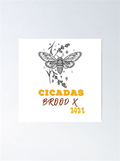 Cicadas Brood X 2021 Cicada Bug Poster For Sale By Mrcstyls Redbubble