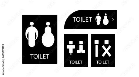 Wc Symbole Signs Icons Sanit R Piktogramm Vector De Stock Adobe Stock